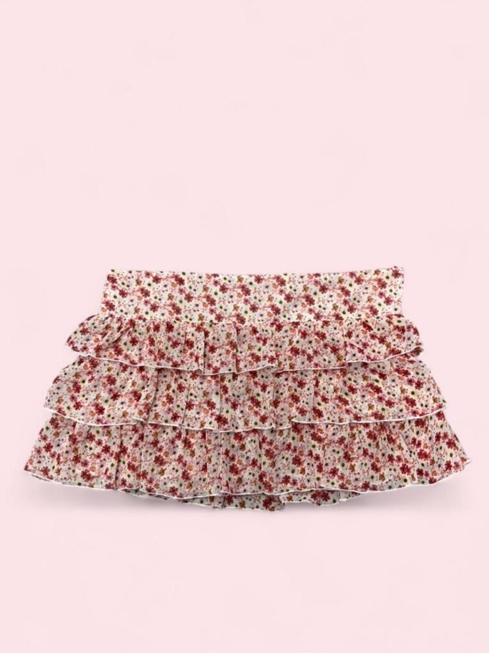 Y2K Bluenotes Floral Tiered Mini Skirt